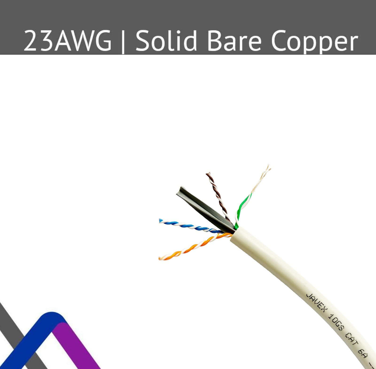 Javex 23Awg Cat6 Ul Certified [1000 Feet] Solid Bare Copper 600Mhz, Poe++ Up To 100W, Etl Listed, Taa Compliant, Made In Taiwan, Utp Ethernet Bulk Cable, Blue
