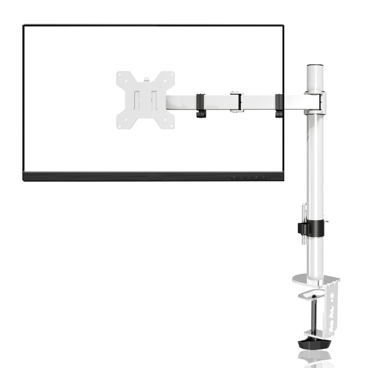Suptek Single Led Lcd Monitor Desk Mount Heavy Duty Fully Adjustable Stand For 1/ One Screen Up To 27 Inch(Md9421W)