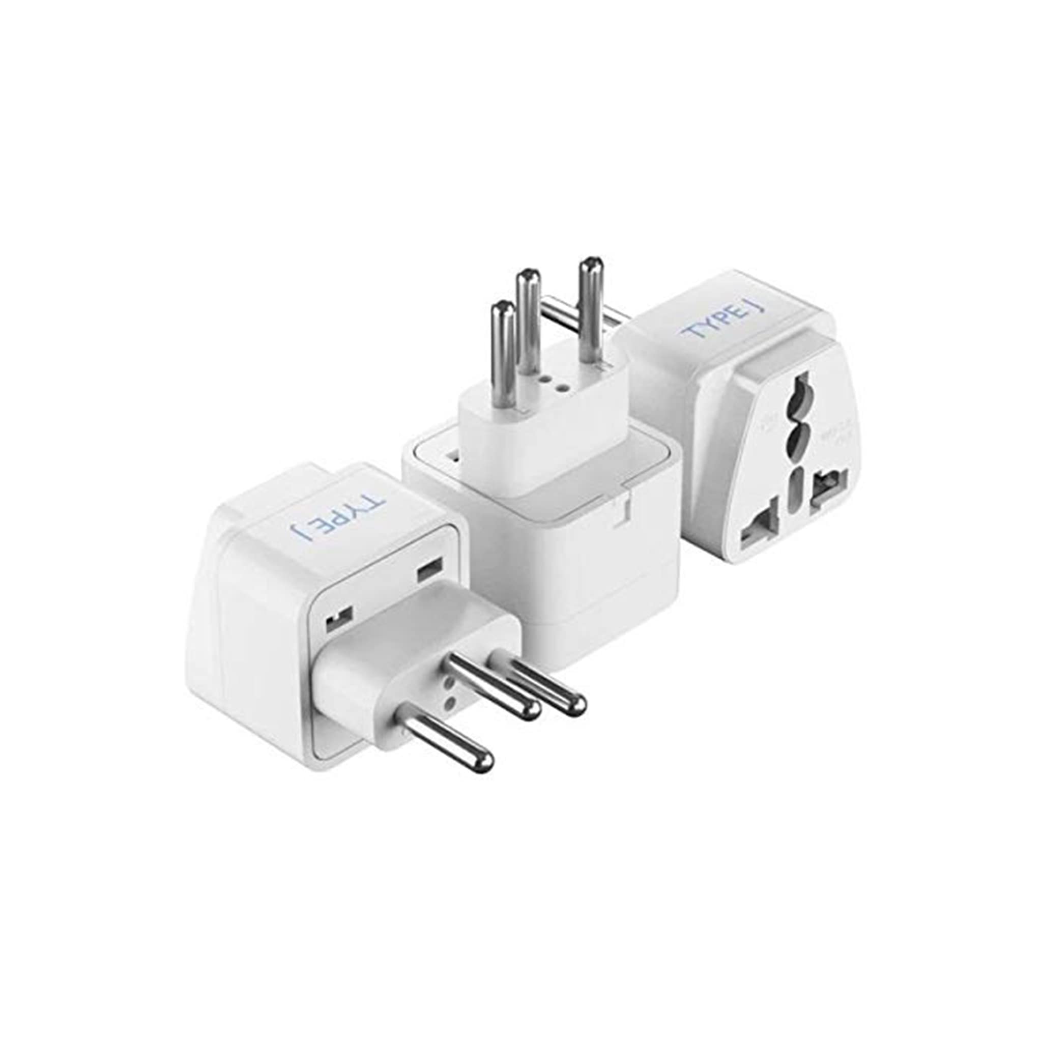 Ceptics Switzerland Travel Plug Adapter (Type J)   3 Pack [Grounded & Universal] (Gp 11A 3Pk)