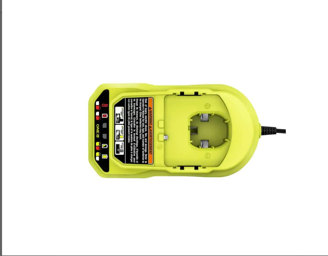 RYOBI ONE+ 18V Lithium-Ion Battery Charger - Fast Charging, Compatible with RYOBI 18V Tools, Reliable Power Solution