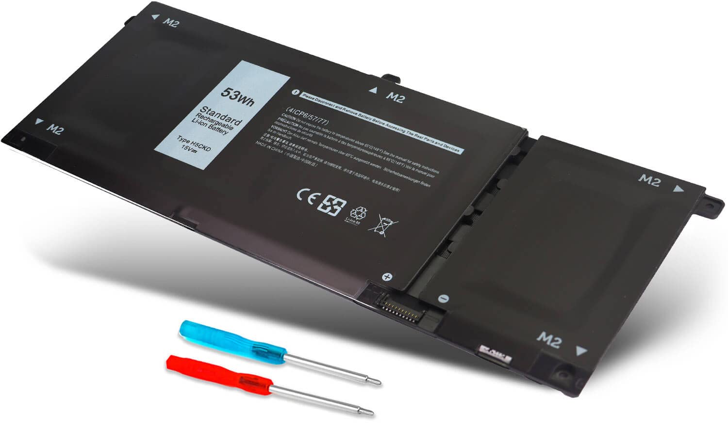 53Wh H5Ckd 15V Battery Replacement For Dell Inspiron 5400 5406 7405 7300 7306 7500 7506 2 In 1 Silver 5300 5301 5401 5402 5408 5