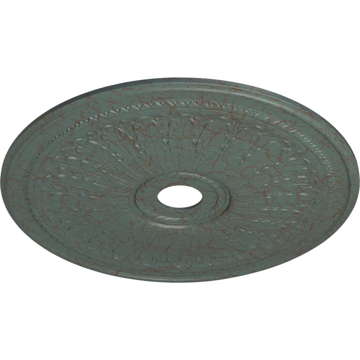 Ekena Millwork Cm29Oacbc Oakleaf Ceiling Medallion, 29 1/8''Od X 3 5/8''Id X 1''P, Hand Painted Cloud Burst Crackle