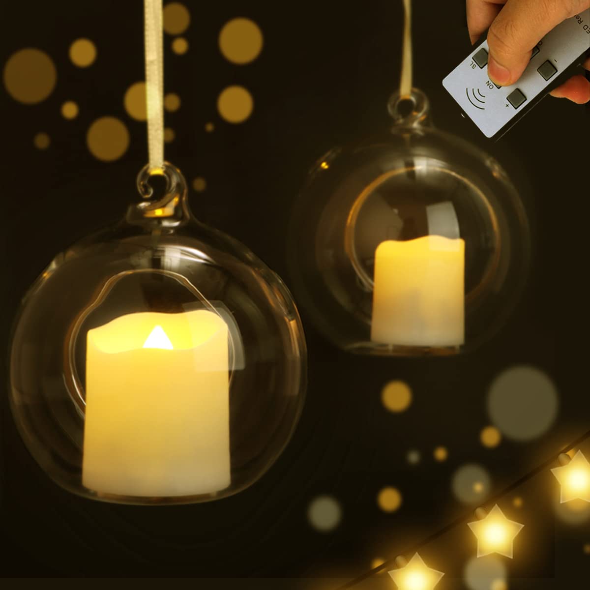 Freepower Rechargeable Flameless Flickering Tea Light Candles Remote Control High Brightness Votive Candles With Cycling Timer,
