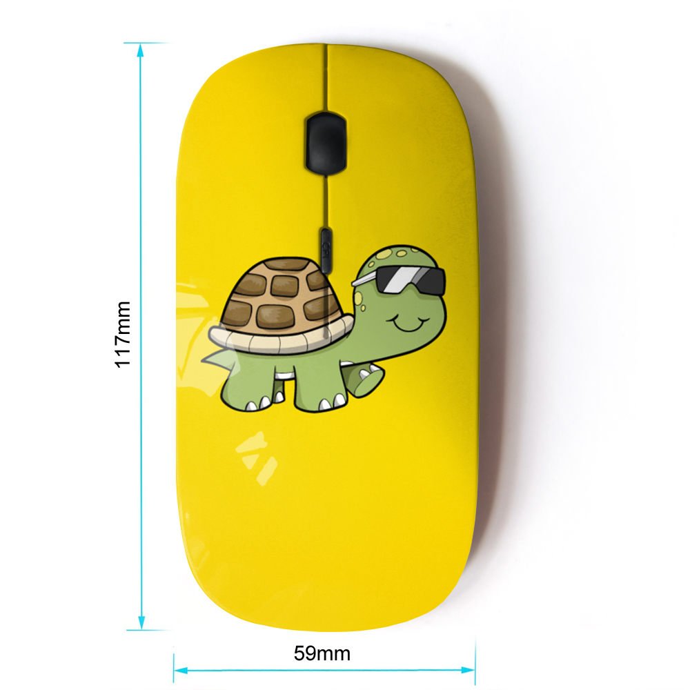 Koolmouse [ Optical 2.4G Wireless Mouse [ Turtle Cool Summer Yellow Sun Glasses Art ]