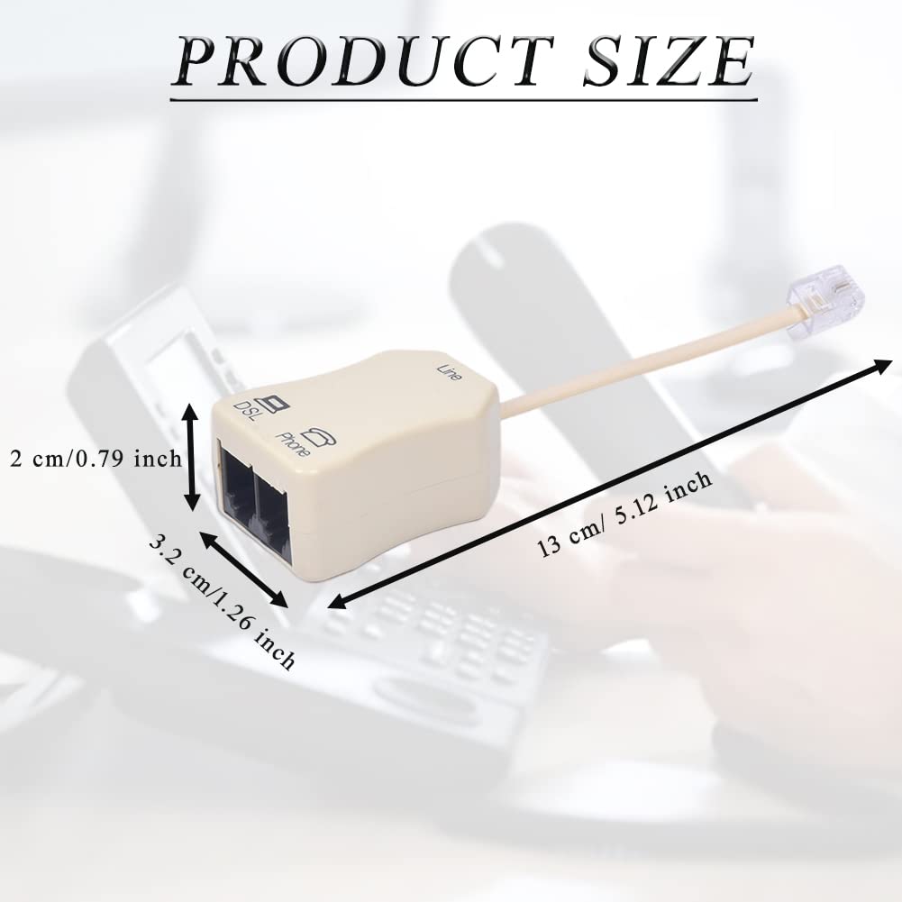 Antfly 3 Pack Dsl Filters With Built In Splitter   2 Wire, 1 Line, Rj11 6P2C Male To 2 Female Telephone Modem Adsl Splitter