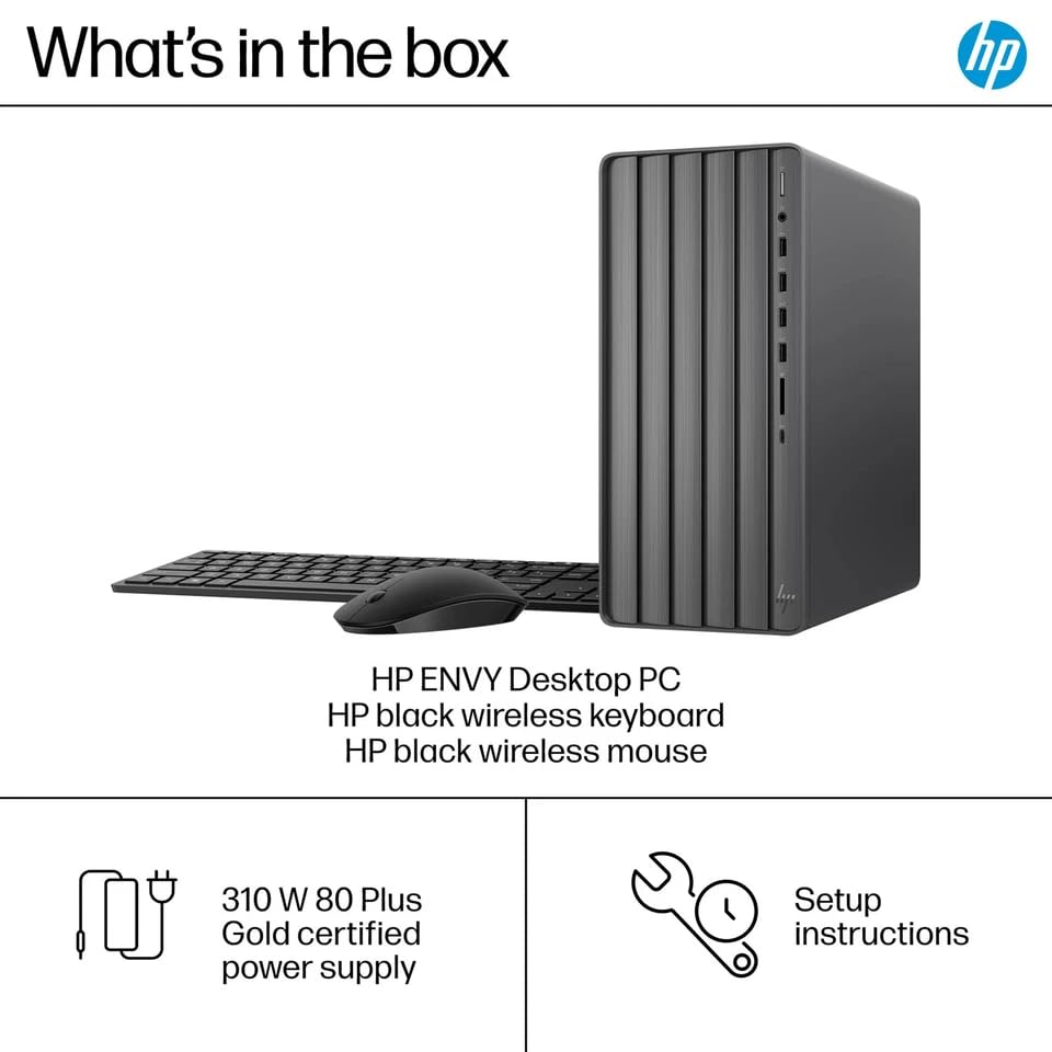 Hp Envy Desktop Pc, Intel I7-14700(Up To 5.4Ghz), 64 Gb Ram, 2 Tb Ssd, Intel Uhd Graphics 770, Windows 11 Pro, Microsoft Office
