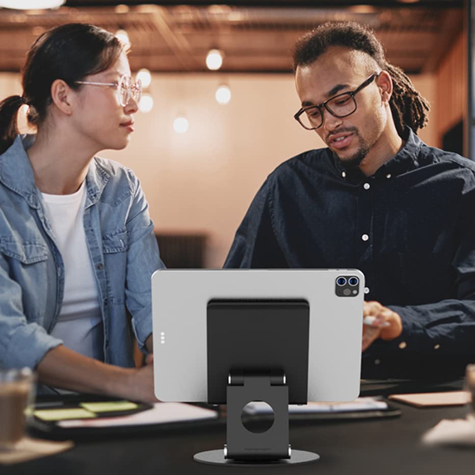 Kabcon Swivel Tablet Stand, Aluminum Portable 360�Rotating Tablet Stand Holder For Desk,Business,Kitchen,Desktop,Tablet Table Stand For Ipad Pro 9.7,10.5,12.9/Air Mini,Tab,Kindle,Nexus,E Reader