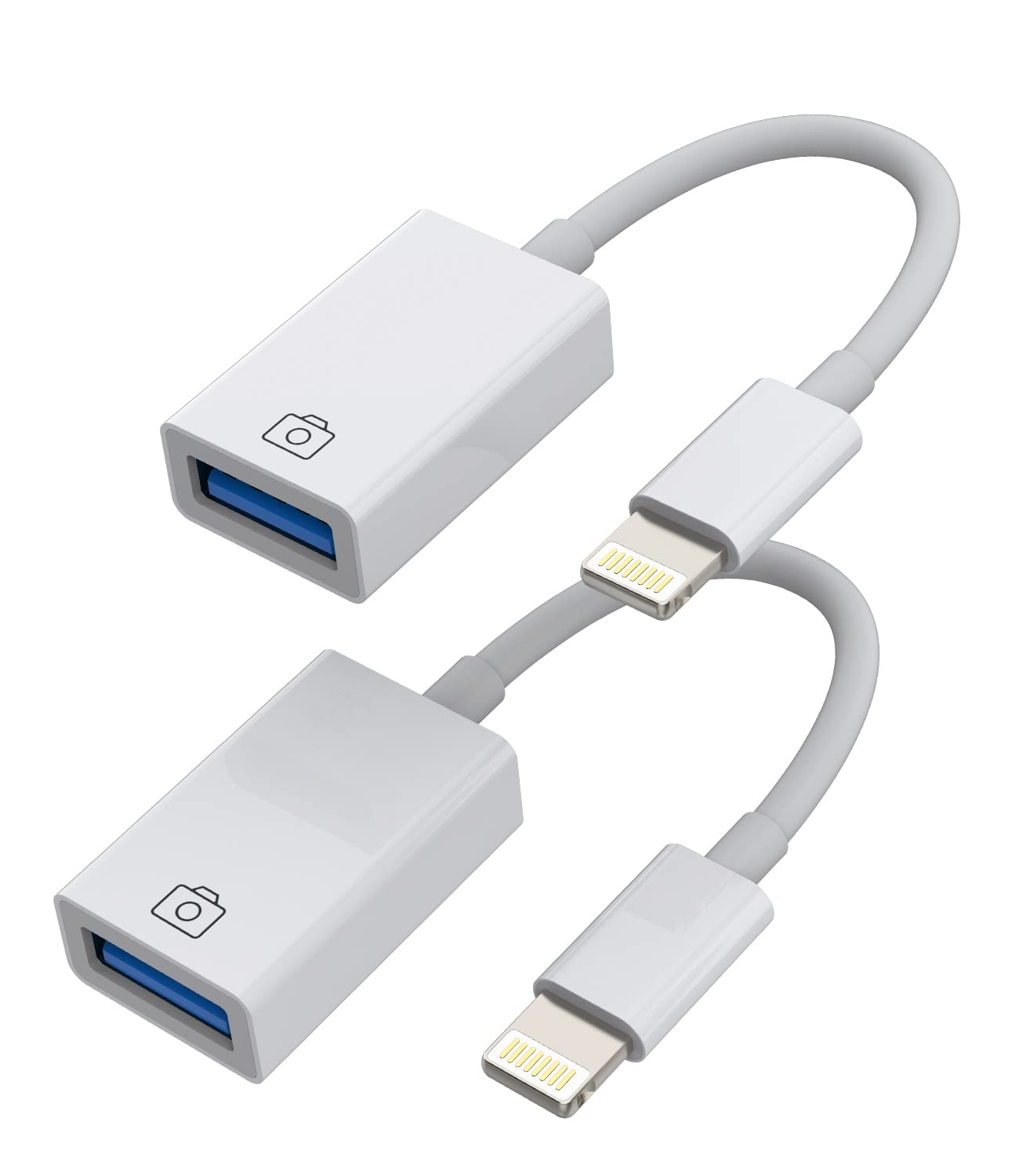 Iphone Otg Adapter Dongle Lightning Male To Usb Female Converter Cable (2Pack)For Apple 14 13 12 11 Pro Max Mini Xr X Se 8 7 Plu