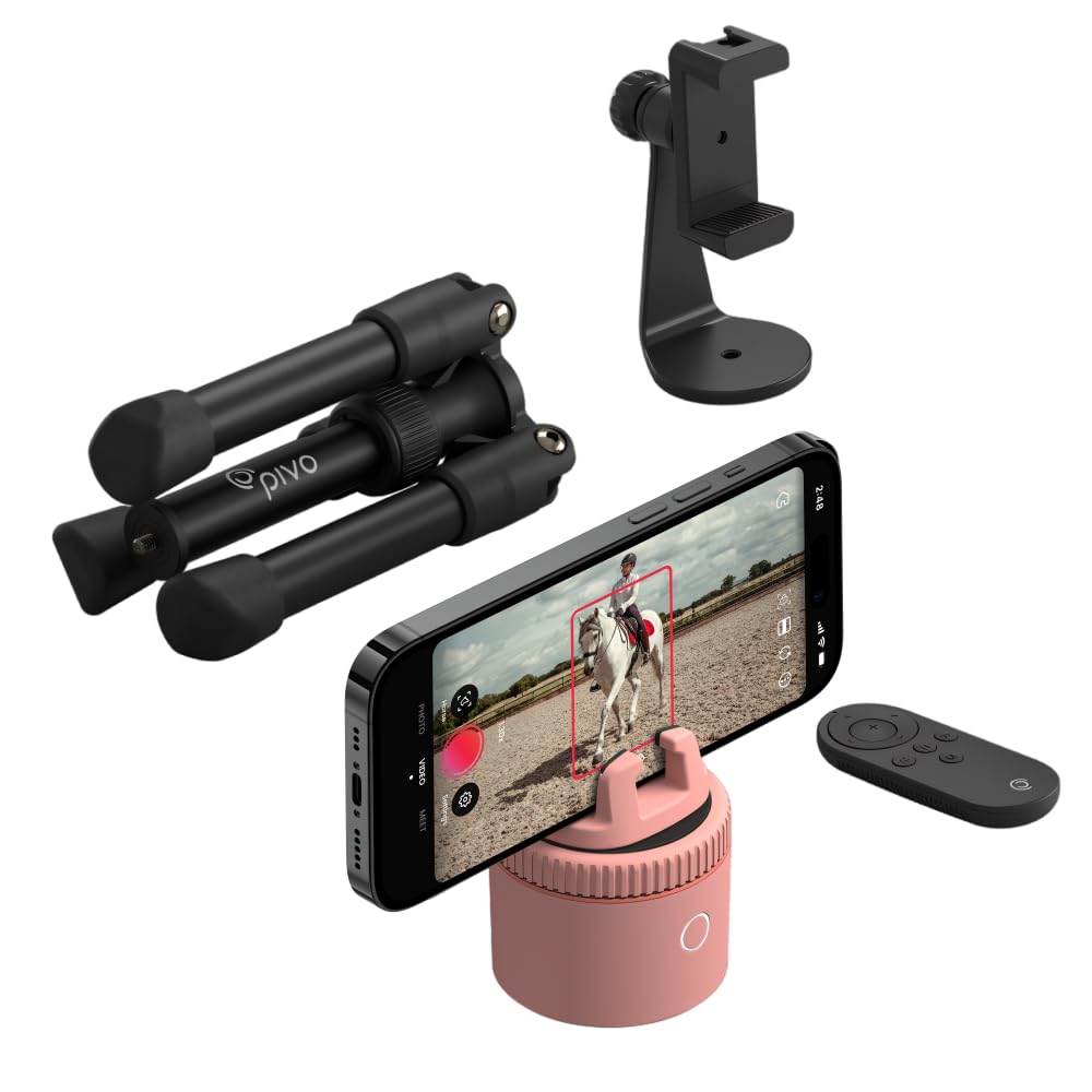 Pivo Equestrian Lite Value Pack Auto Horse, Face and Body Tracking, Ai-Powered 360 Rotation Smartphone Holder, Equine Coaching, 