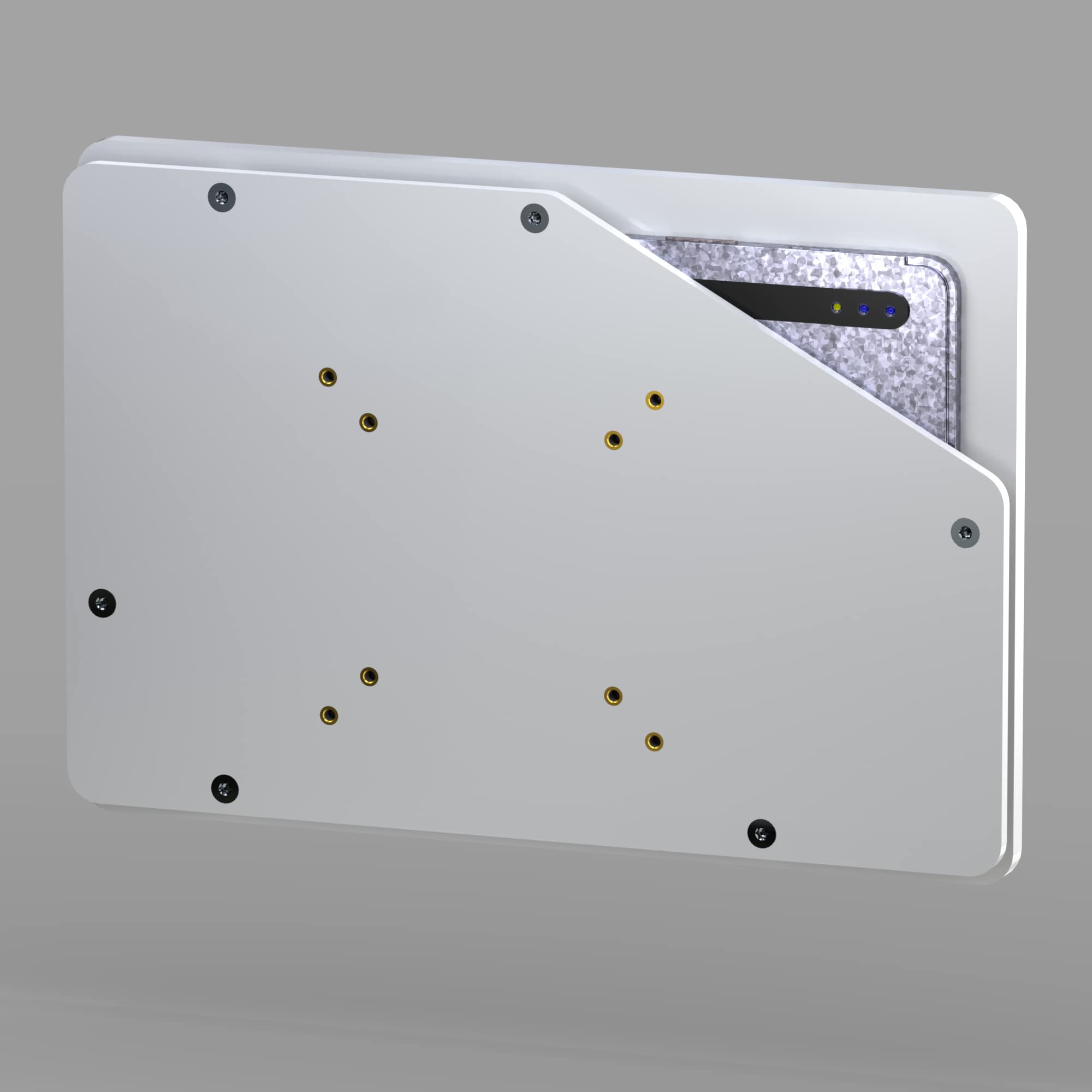 Tabcare Security Anti Theft Acrylic Vesa Enclosure For Samsung Galaxy Tab S9+ S8+ S7+ 12.4, S7 Fe & S9 Fe+ With Wall Mount Kit (White, Tab S9+ S8+ S7+ S7 Fe S9 Fe+ 12.4)