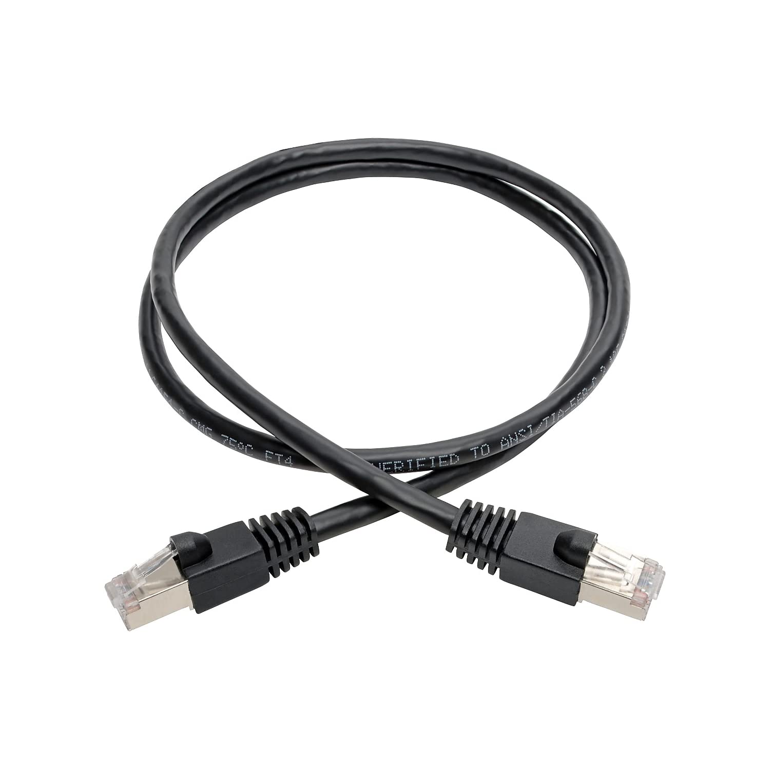 Tripp Lite Cat6A Snagless Shielded Stp Patch Cable 10G Certified, Poe, Black M/M 3Ft 3' (N262 003 Bk)