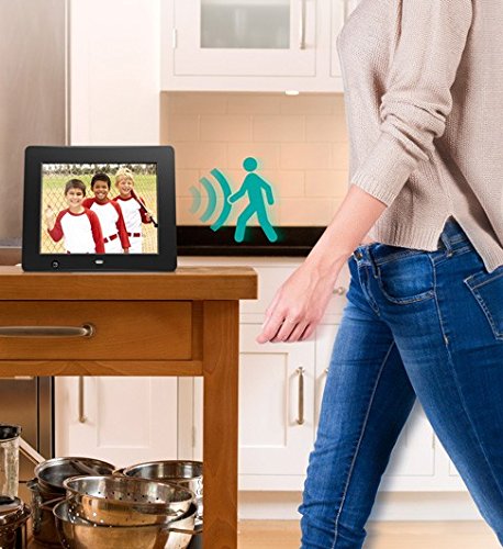 Aluratek Admsf108F 8-Inch Digital Photo Frame With Energy Efficient Motion Sensor 4Gb Built In Memory (Black)