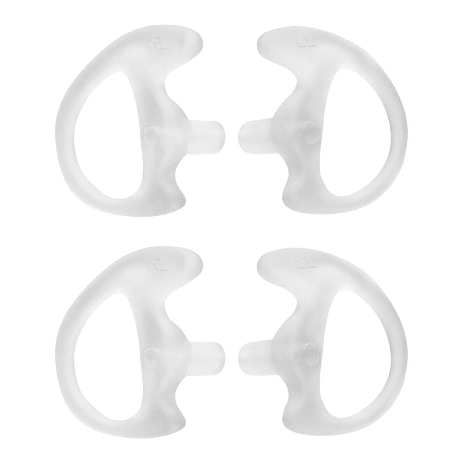 Keyblu Universal Radio Replacement Earmold, Insert Soft Silicone Earmold Earbud Earplug For Two Way Radio Coil Tube Audio Kits,For Walkie Talkie Acoustic Earpiece Headset (White, Large, 2 Pair)