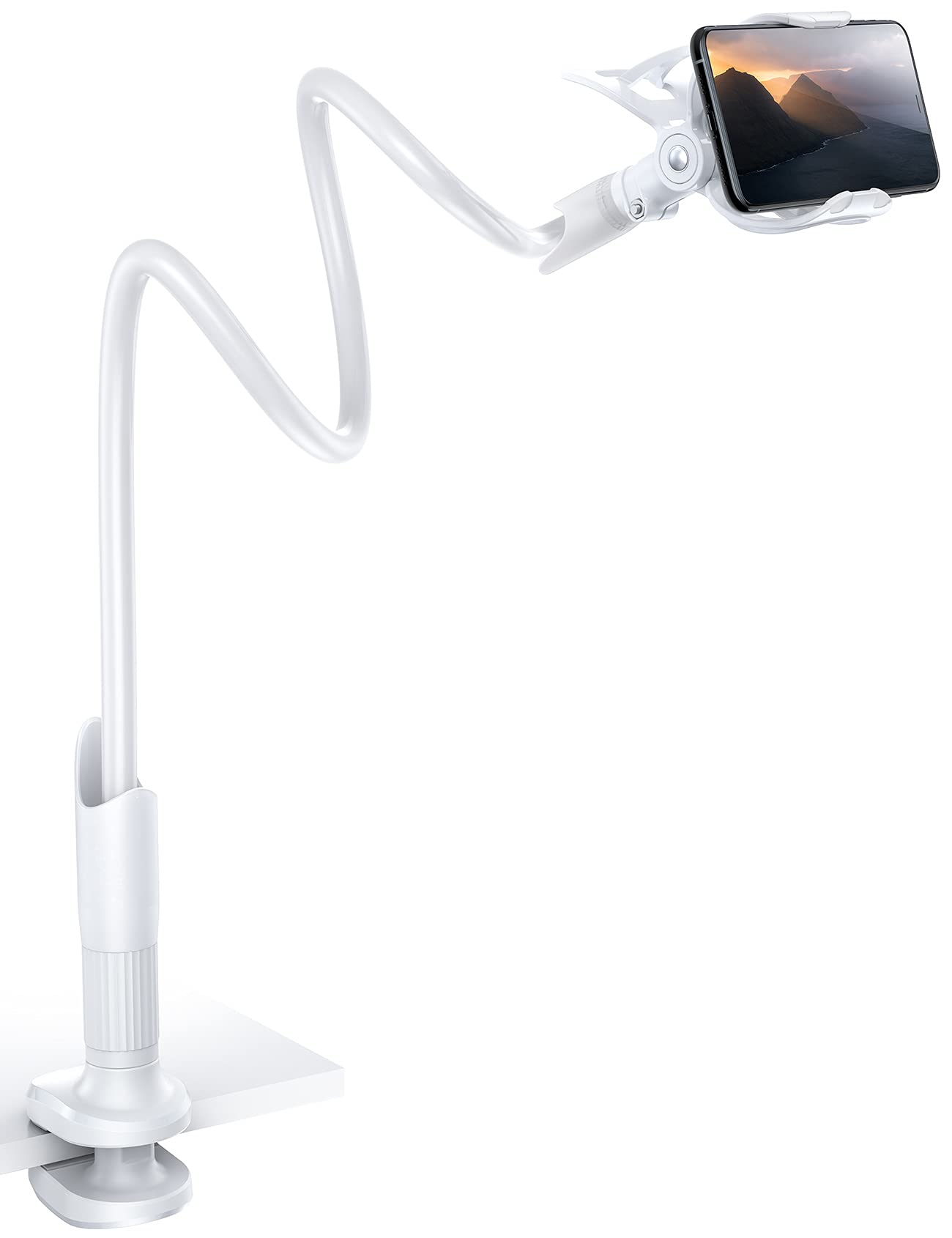 Lamicall Phone Holder, Gooseneck Mount, Compatible With 4 7'' Smartphones And Desktops, Adjustable Arm And Non Slip Base, Easy T