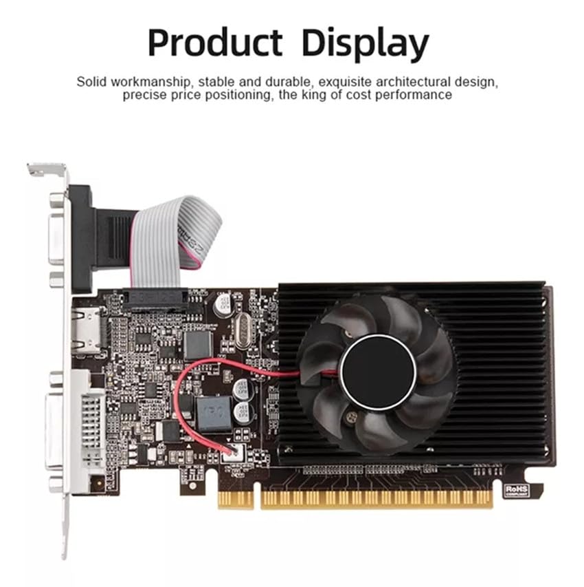 Xuanmo Nvidia Geforce 2.0 Gt610 Low Profile Pc 2Gb Graphics Card 64Bit 810Mhz, 2560X1600 Pc Video Card, Pci Express 2.0, Dvi Vga