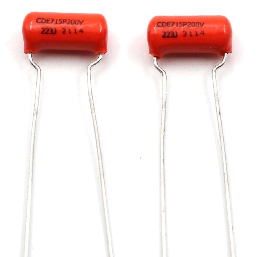 (4X) Bourns 500K Short Split Shaft Audio Potentiometers + (2X) .022Uf Orange Drop Capacitors   For Electric Guitar
