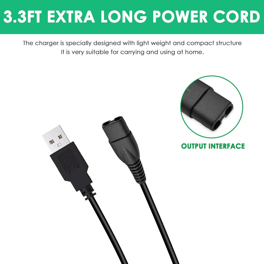 Mrgru 5V Usb Charging Cable Compatible With Limural Hair Clippers Charger Power Cord Supply Adapter