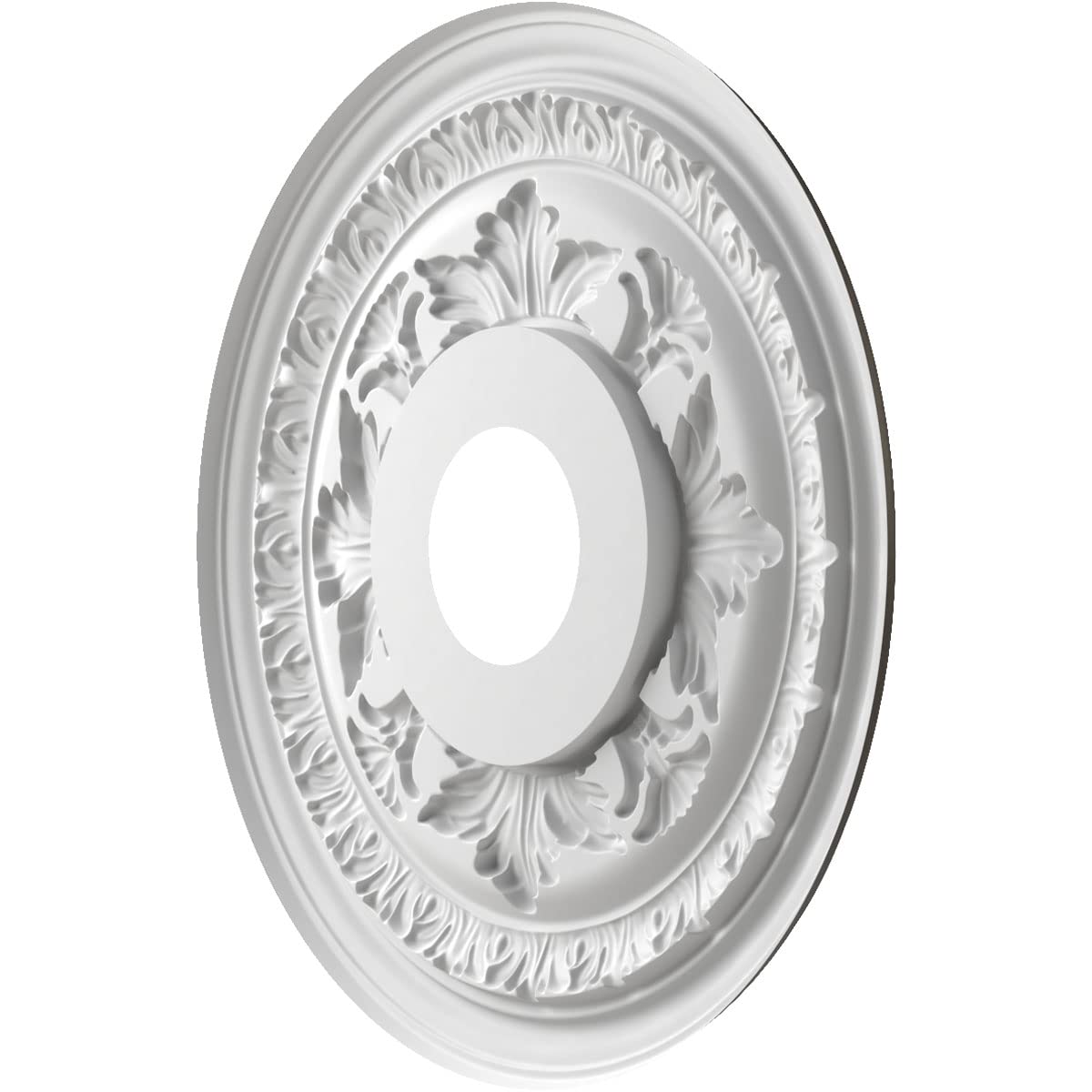 Ekena Millwork Cmp16Bacch Baltimore Thermoformed Pvc Ceiling Medallion (Fits Canopies Up To 6 1/2), 16Od X 3 1/2Id X 1P, Metalli