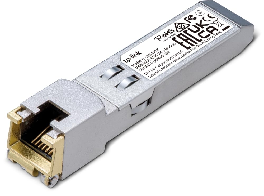 TP-Link TL-SM5310-T | 10GBase-T RJ45 SFP+ Module | 10G Copper SFP+ Transceiver | SFP+ to Ethernet | Plug and Play | Hot Pluggabl