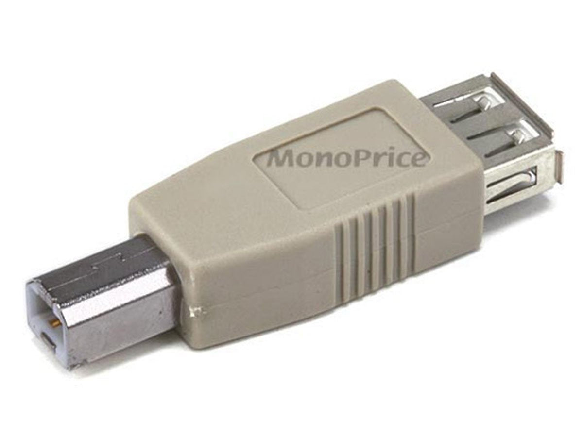 Monoprice Usb 2.0 Type A Female To Type B Male Adaptor   Passive, Beige
