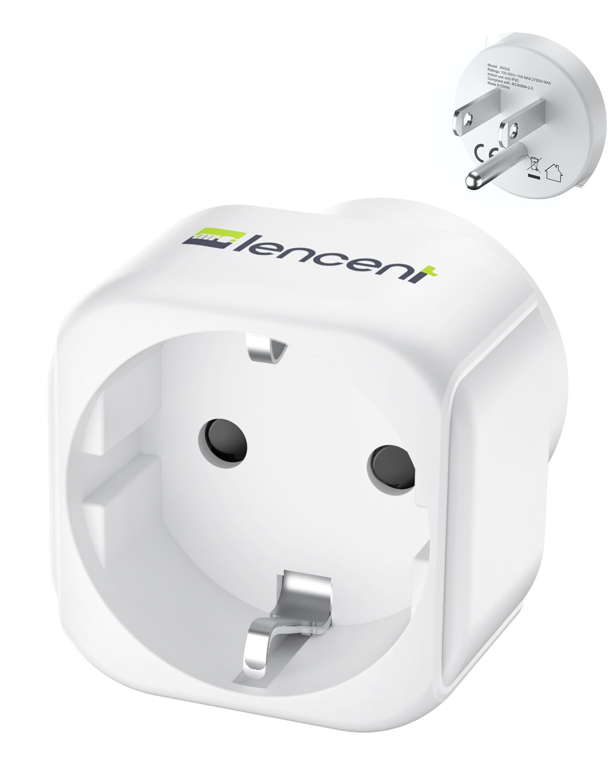 Lencent Europe To Us Plug Adapter, European To Usa Adapter, American Outlet Plug Adapter, Eu To Us Adapter, Europe To Usa Travel