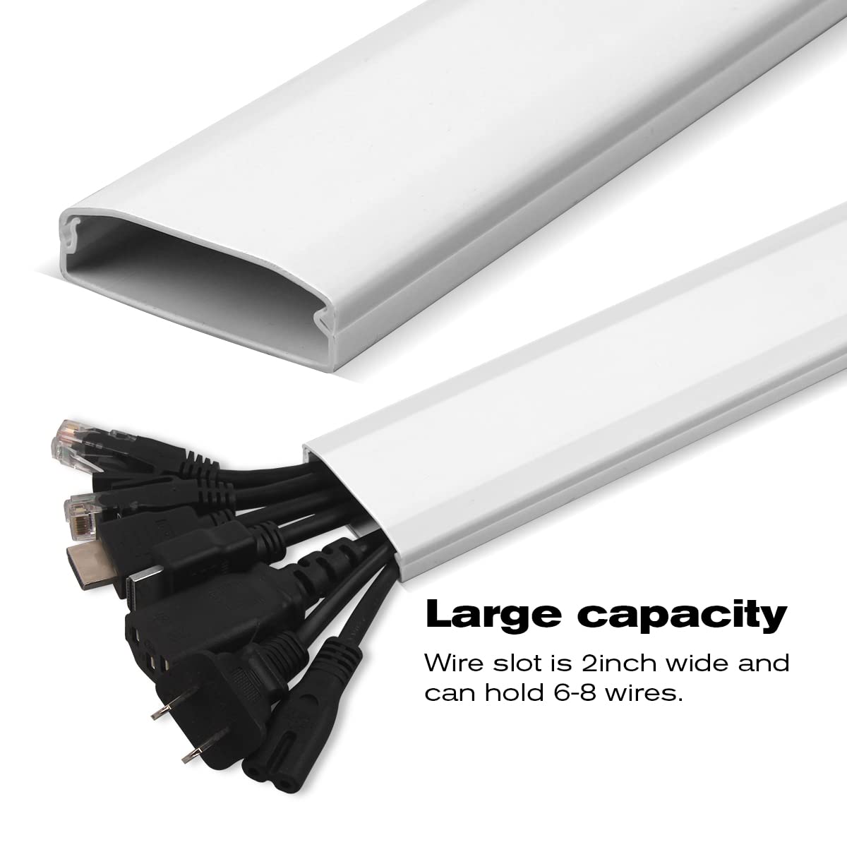 85In Cable Management Kit, Pherkorm Flip Top Cable Raceways, Cable Cord Hider Used For Wall  Mounted Tvs And Monitors 6Xl14.2 W2