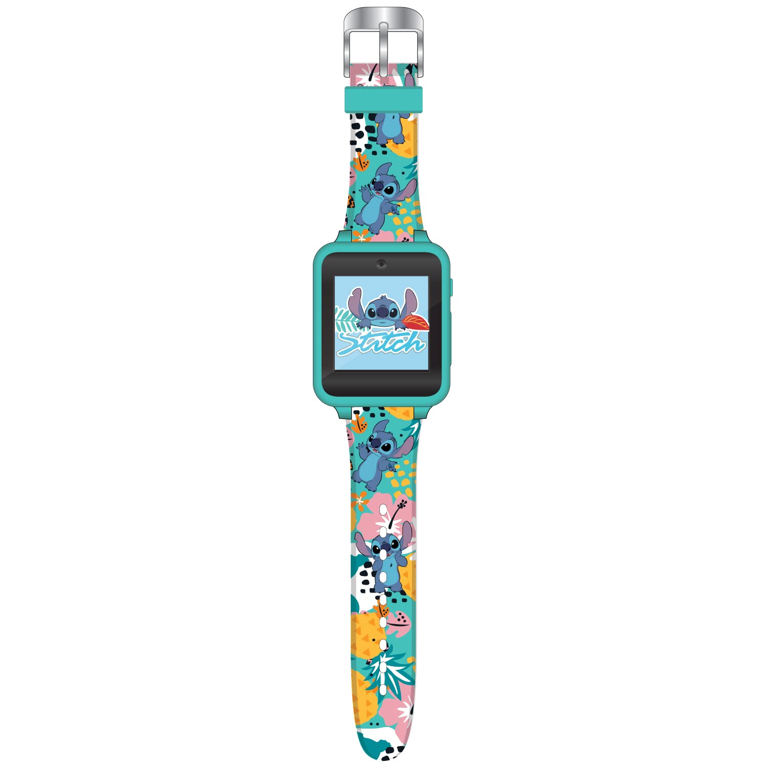 Disney Stitch Kids Smartwatch With Touchscreen, Camera, Games, Timer, Step Counter, Alarm & Calculator � Fun Interactive Watch With 10 Faces & Printed Silicone Strap � Fits Wrists 5.5' To 8'