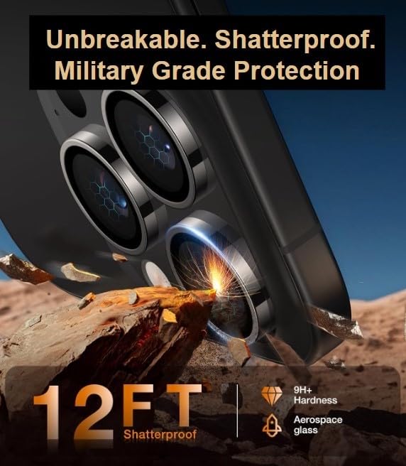 Arerco Camera Lens Protector For Iphone 16 Pro Max /Iphone 16 Pro, Anti-Scratch, Anti-Shatter, Case-Friendly, Tempered 9H+ Glass