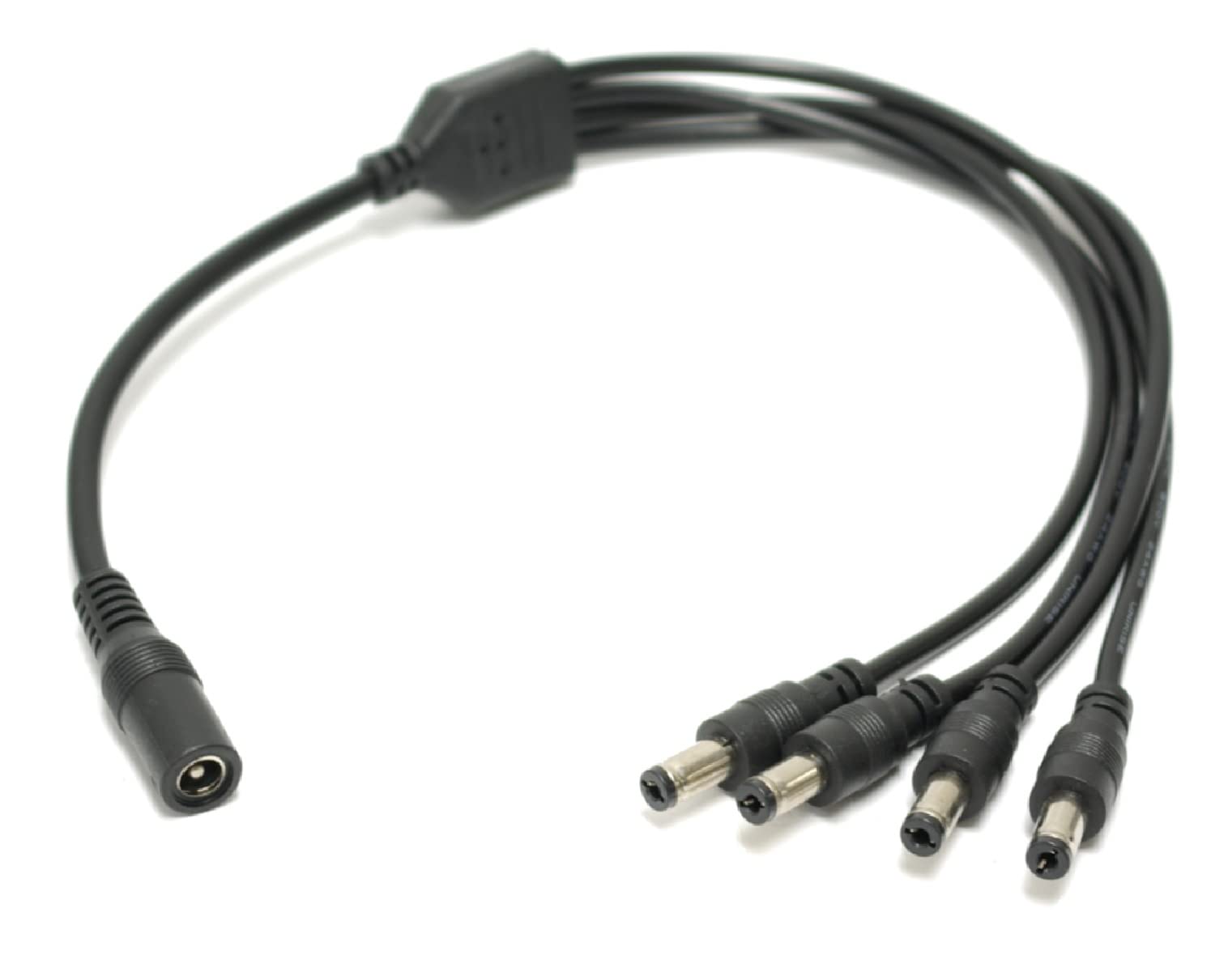 Soltech 4Way Dc Power Supply Splitter For Security Cameras 1 Female To 4 Male 5.5 * 2.1Mm 4 Channel Y Adaptor For 12V Cctv Surve