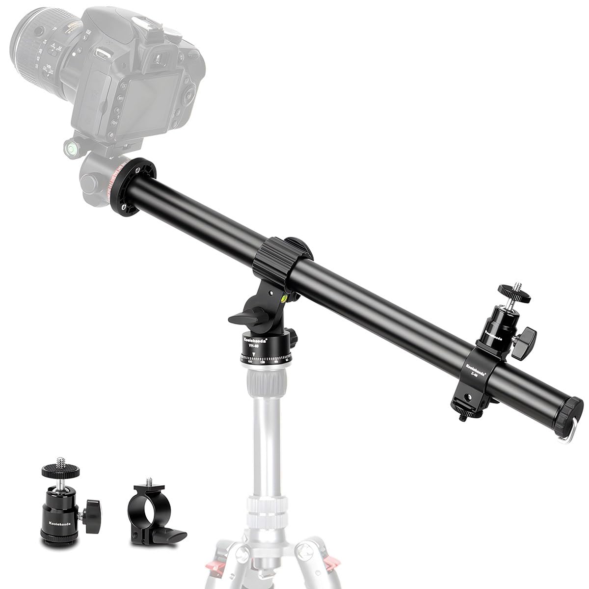 Koolehaoda 16.5' Tripod Extension Arm Horizontal Centre Column Extension Boom 28Mm Tube With 360� Rotatable Rotating Base For Overhead Photography, Macro Shooting, Load Up To 22Lbs