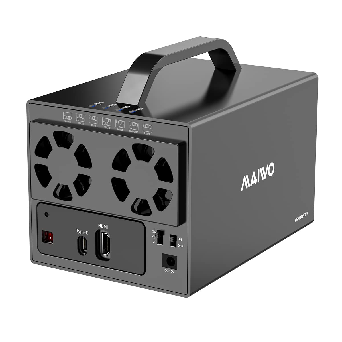 Maiwo Usb C 4 Bay Hdd Raid Enclosure For 2.5' 3.5' Sata Drive With Cooling Fan, Usb A C 3.1 & C C Cable Included, Supports Raid Normal,0,3,5,1/10,Clone/Large(Jbod) & 72Tb Capacity, Das(Not Nas)