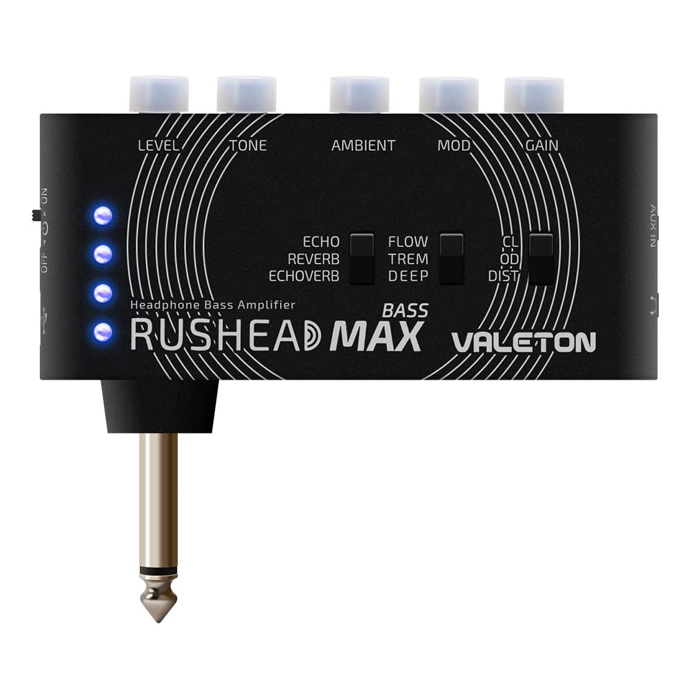 Valeton Rushead Max Bass Usb Chargable Portable Pocket Bass Headphone Amp Carry On Bedroom Plug In Multi Effects