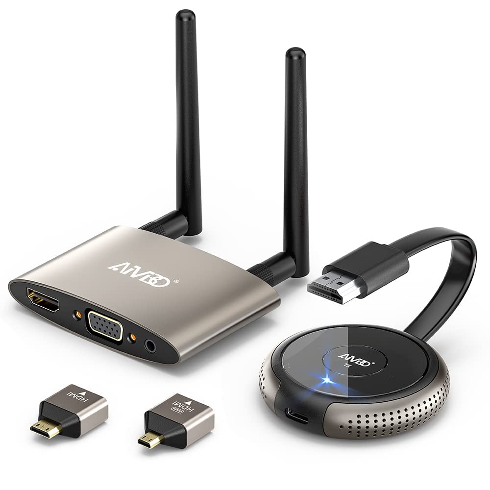 Timbootech Hdmi Wireless Transmitter And Receiver 4K, Dual Screens Hdmi & Vga Live Casting 5G Video/Audio For Laptop, Cable Box,