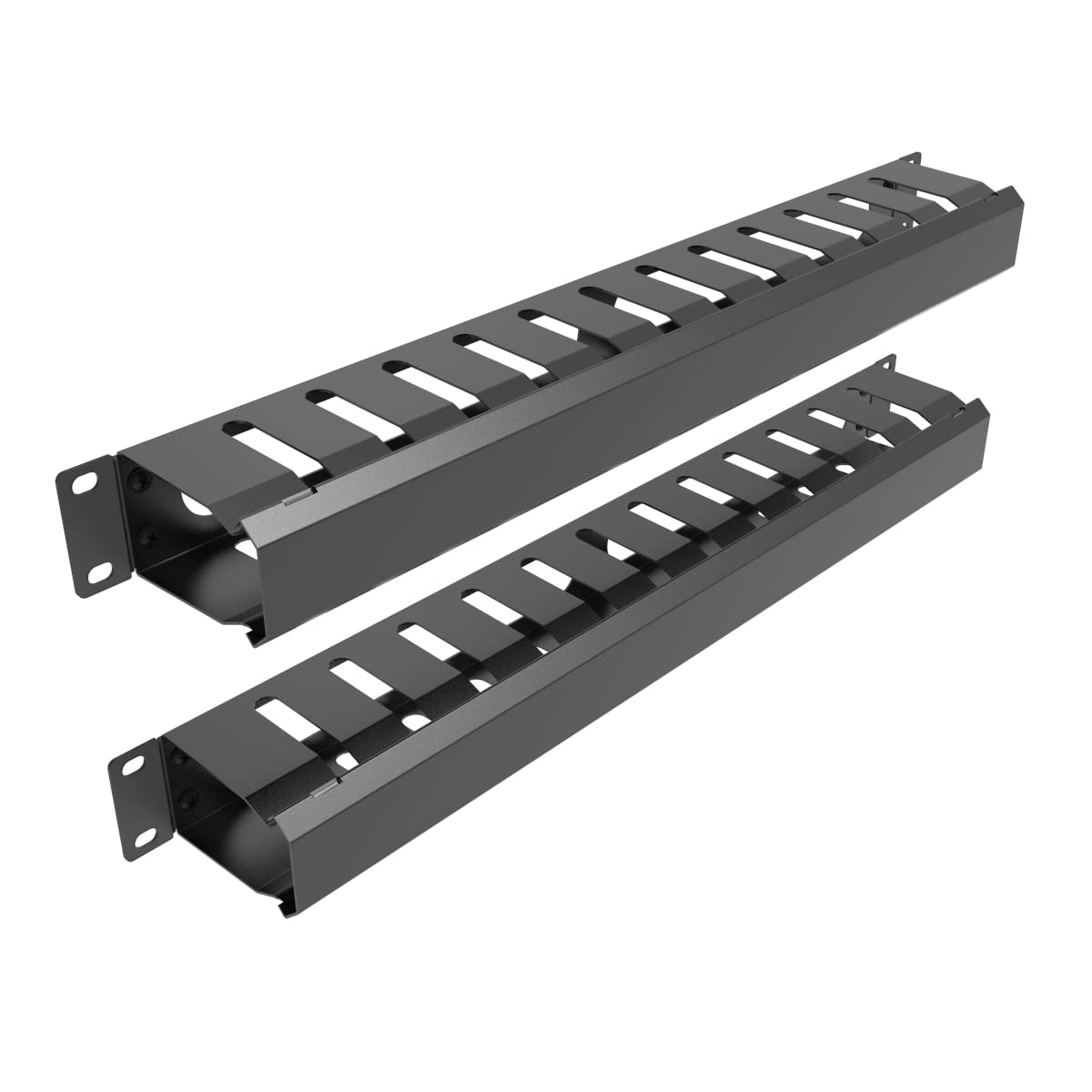 Jingchengmei 2 Pack Of All Metal 1U Cable Management Horizontal Rack Mount Cable Manager With 12 Big Finger Slots For 19 Inch Server Rack Or Cabinet