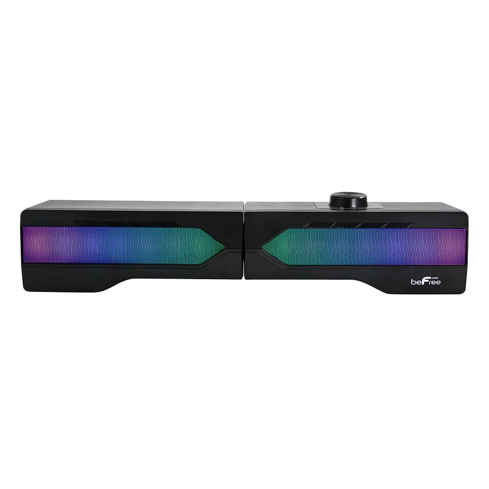 Befree Sound Gaming Dual Soundbar With Rgb Led Lights, Black