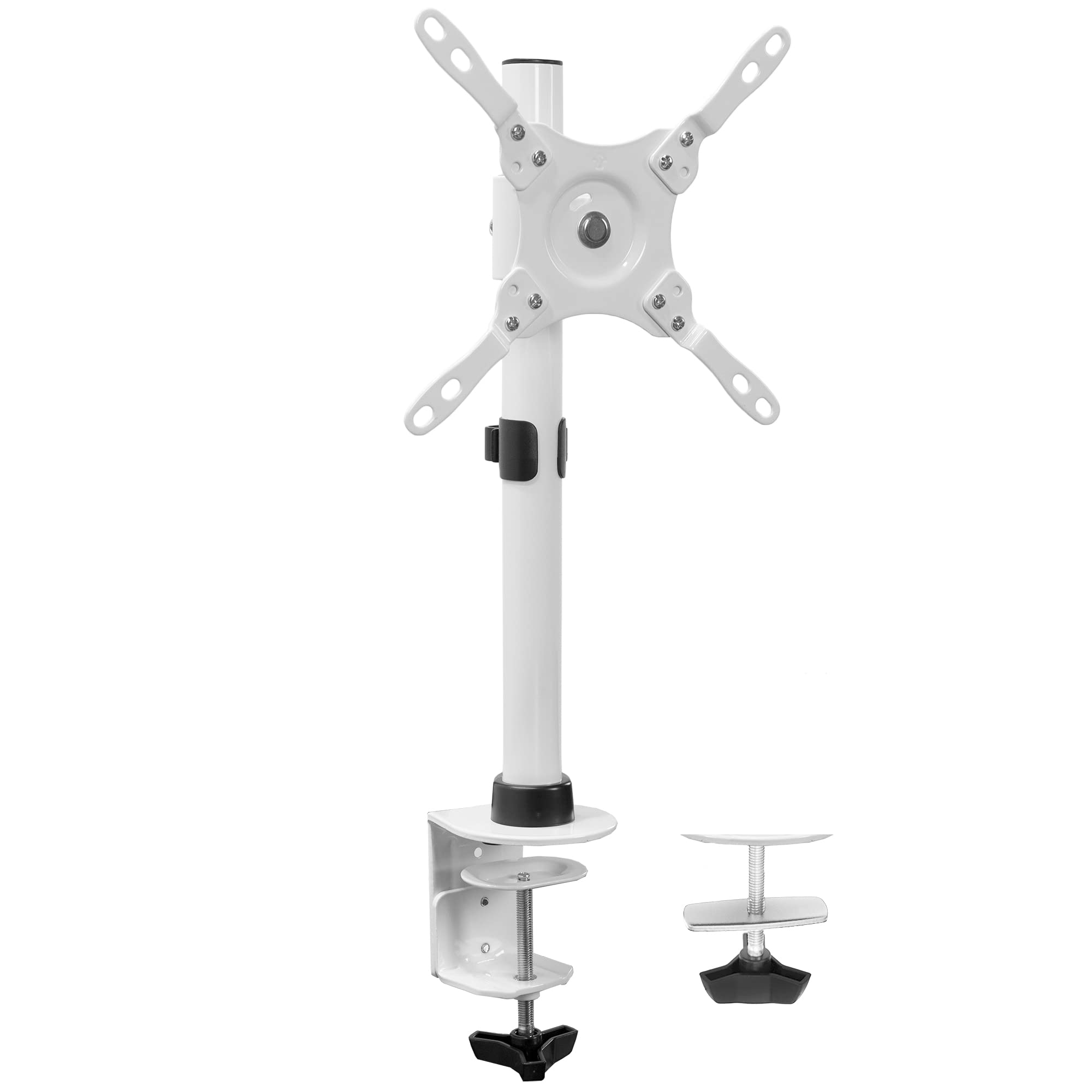 VIVO Ultra Wide Screen TV and Monitor Desk Mount, Adjustable Height and Tilt Stand for Screens up to 42 inches, White, STAND V101CW
