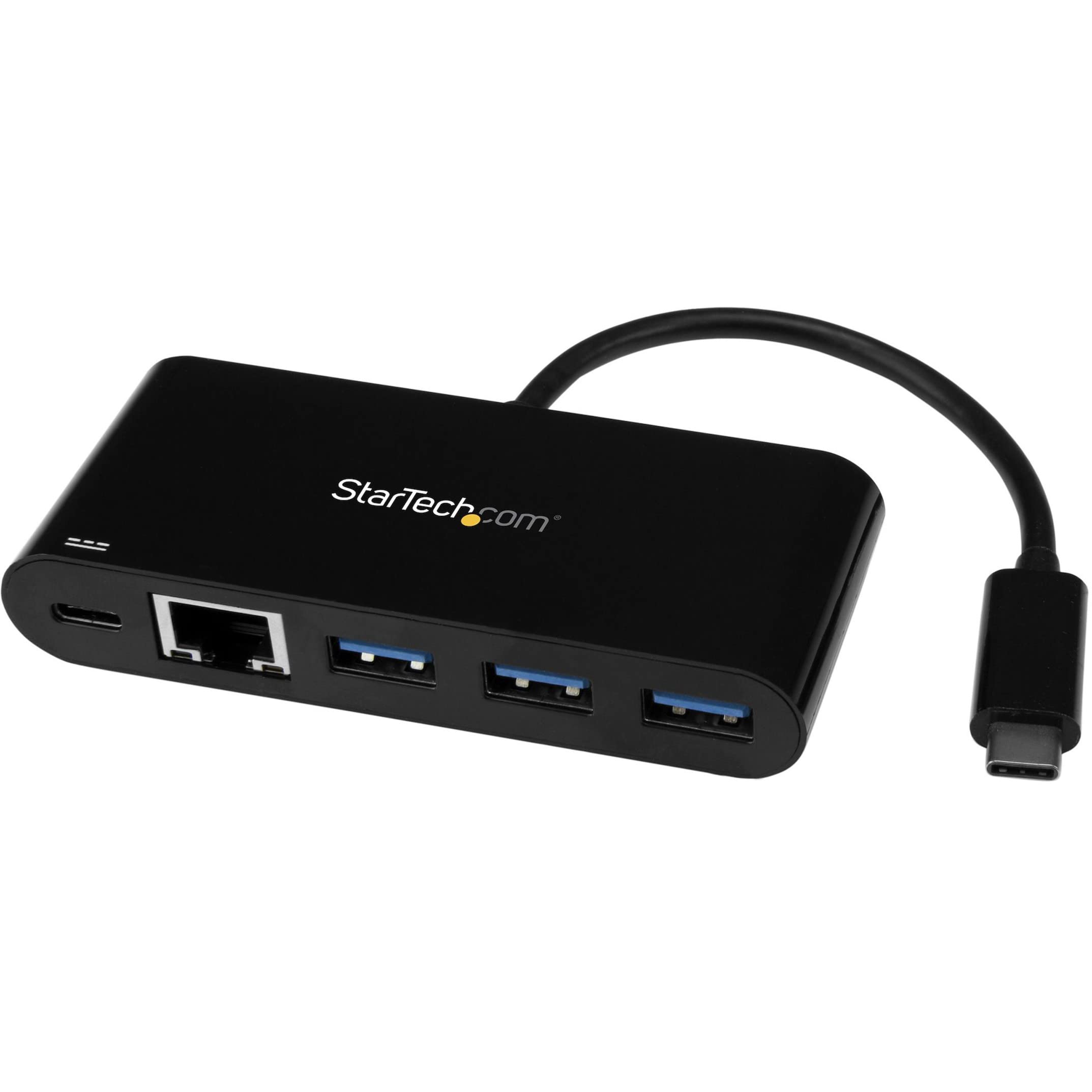Startech.Com 3 Port Usb C Hub With Gigabit Ethernet & 60W Power Delivery Passthrough Laptop Charging   Usb C To 3X Usb A (Usb 3.
