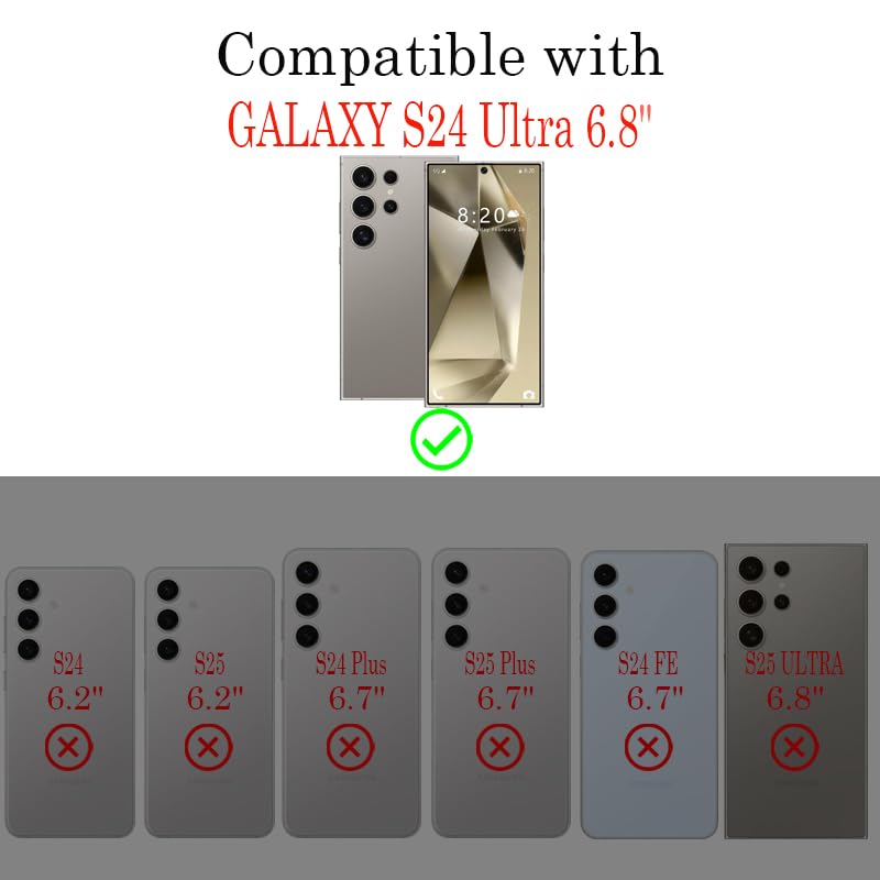 Ecute Strong Magnetic Slim Drop Protective Case With Camera Ring Kickstand For Samsung Galaxy S24 Ultra - Color Graffiti Horse