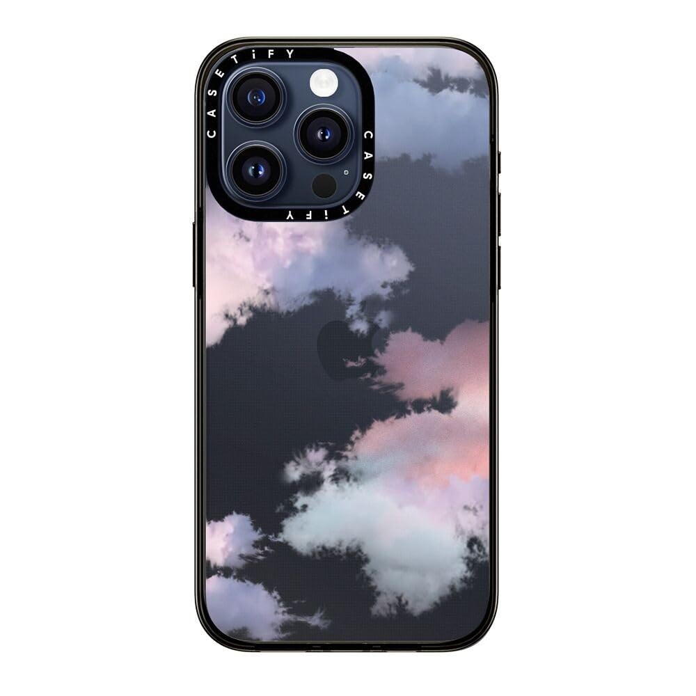 Casetify Compact Iphone 15 Pro Max Case [2X Military Grade Drop Tested / 4Ft Drop Protection]   Cloud Prints   Clouds   Clear Bl