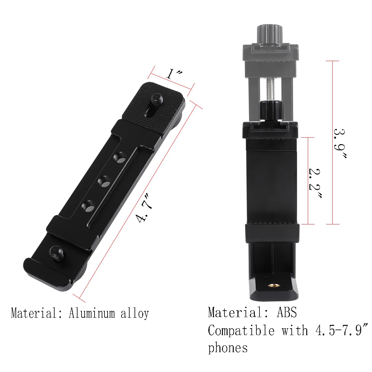 Phone Holder For Dji Osmo Pocket 3, Cell Phone Mount Expansion Accessories With 1/4'' Thread Hole Used With Tripod And Extension