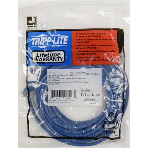 Tripp Lite Cat6 Gigabit Snagless Molded Patch Cable (Rj45 M/M)   Blue, 15 Ft.(N201 015 Bl)