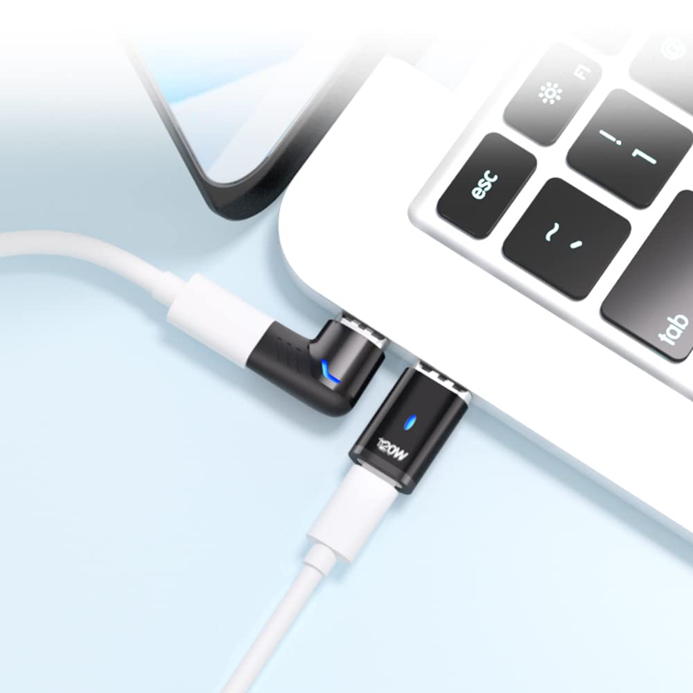 Sheeast Usb C Magnetic Adapter Straight + Magnetic Usb C Adapter Right Angle   3Tips 120W Fast Charging 5Pin 480Mbps Data Transm