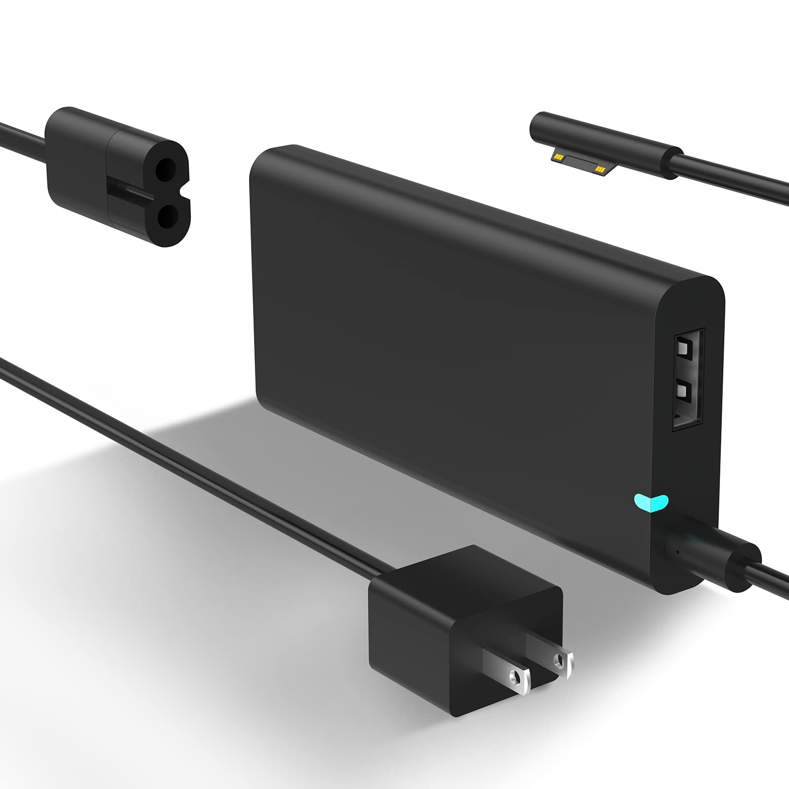 Surface Pro Charger, [Ultra Thin] Compatible For Microsoft Surface Pro 8, 7+, 7, 6, 5, 4, X, 65W Windows Surface Laptop 3, 2, 1,