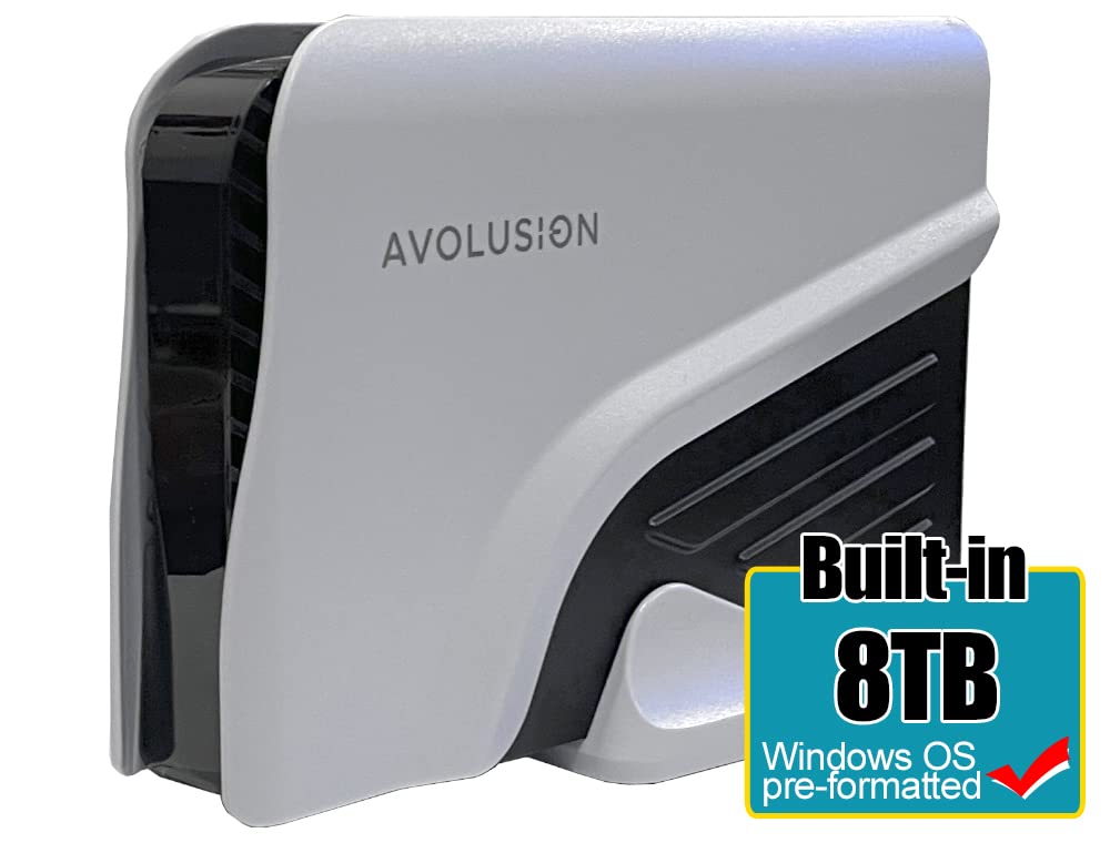 Avolusion PRO-Z Series 8TB USB 3.0 External Hard Drive Windows PC White
