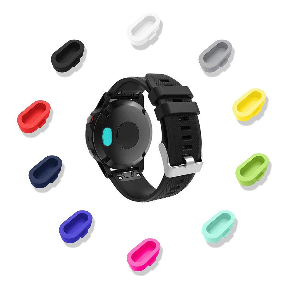 Ckanday 20 Pcs Colorful Charger Port Protectors Compatible With Fenix 6X 6S 65 5S 5X Plus Garmin Vivoactive 4 4S 3 Music Forerun