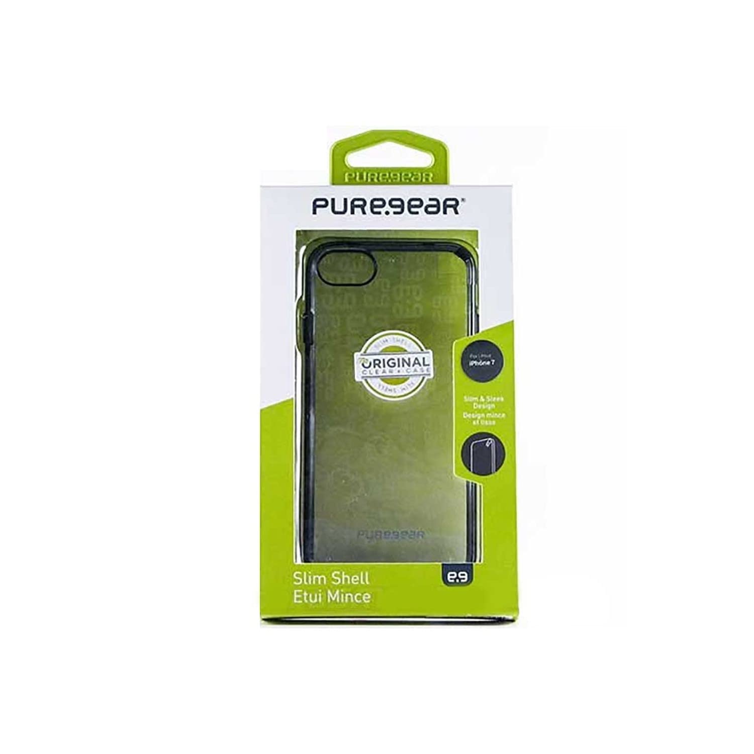 Puregear Iphone 8 / 7, Slim Shell Snap On Ultra Thin Sleek Flexible Durable Protective Cover Case, Functional Metal Buttons, Cle