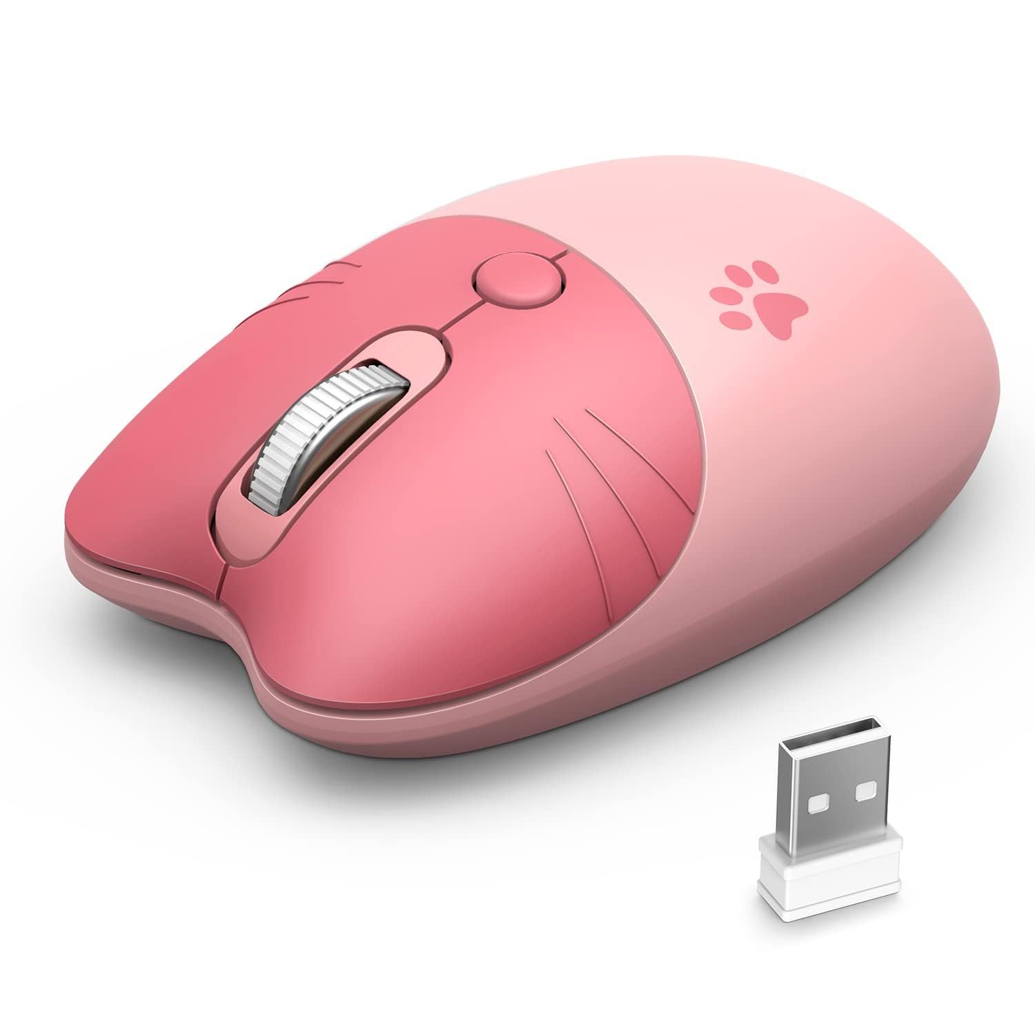 Wireless Compact Silent Mouse With Cute Rabbit Designs, 2.4Ghz Plug And Play Wireless Opatical Mouse With Usb Nano Receiver For
