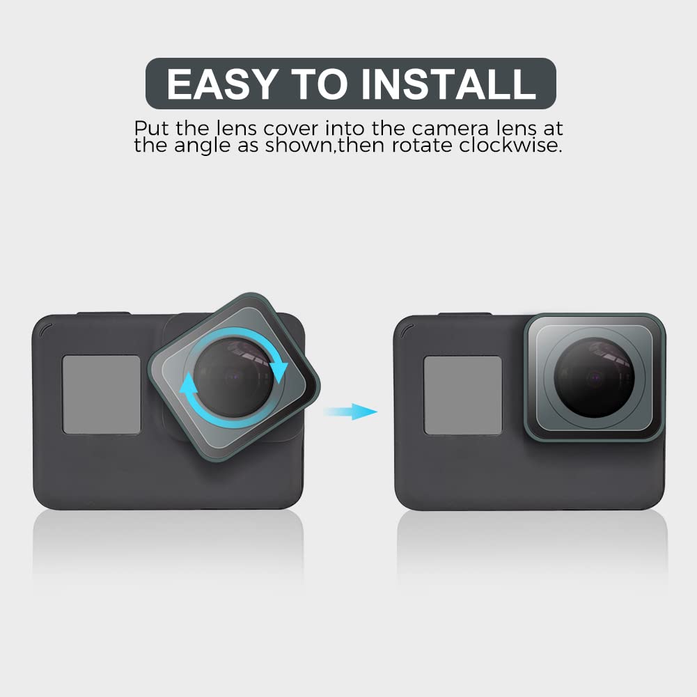 (2 Pack) Parapace Protective Lens Replacement For Gopro Hero 6/5 Black Glass Cover Case Action Camera Accessories Kits(Gray)