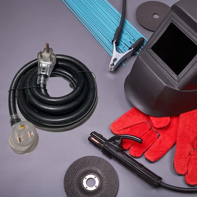 Suplevel 250 Volt Welder Extension Cord 40 Feet, Nema 6 50 Stw 8Awg/3C Heavy Duty Industrial Welder Cord With Lighted End, For H