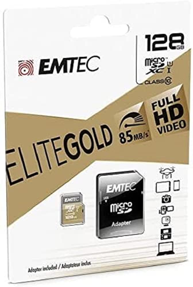 Emtec Micro Sd Xc Class10 Gold Plus, 128Gb (Ecmsdm128Gxc10Gp)